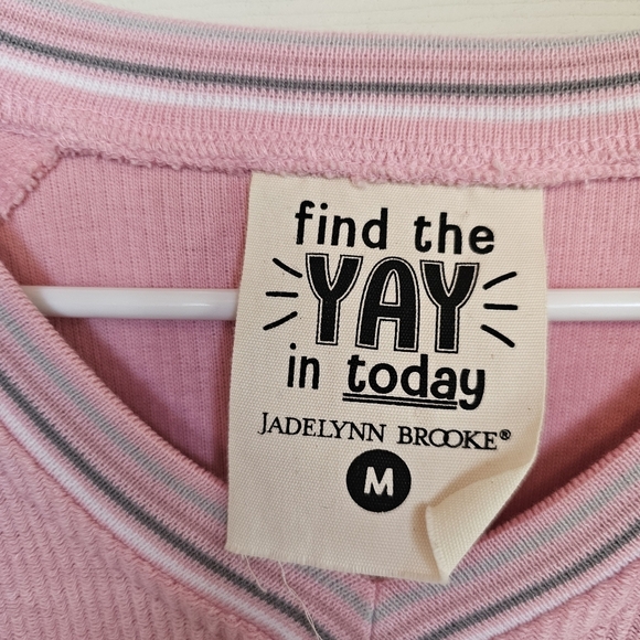 Jadelynn Brooke Going Places Millennial Pink Corded Sweetshirt Embroidered - Picture 3 of 7